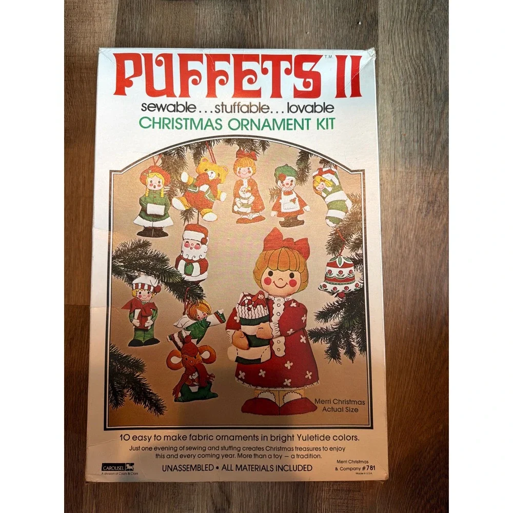 Vintage Puffets II Christmas Ornament Kit Merri Christmas Co 781 Sew Stuff 10pc